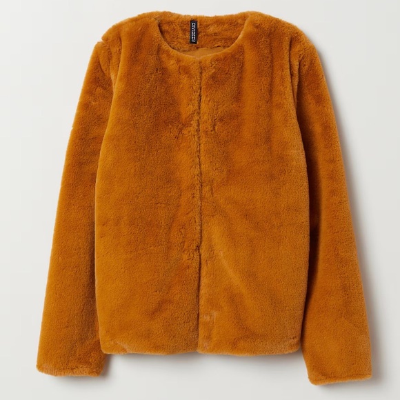 H&M Jackets & Blazers - H&M Mustard Yellow Faux Fur Jacket
Size Medium